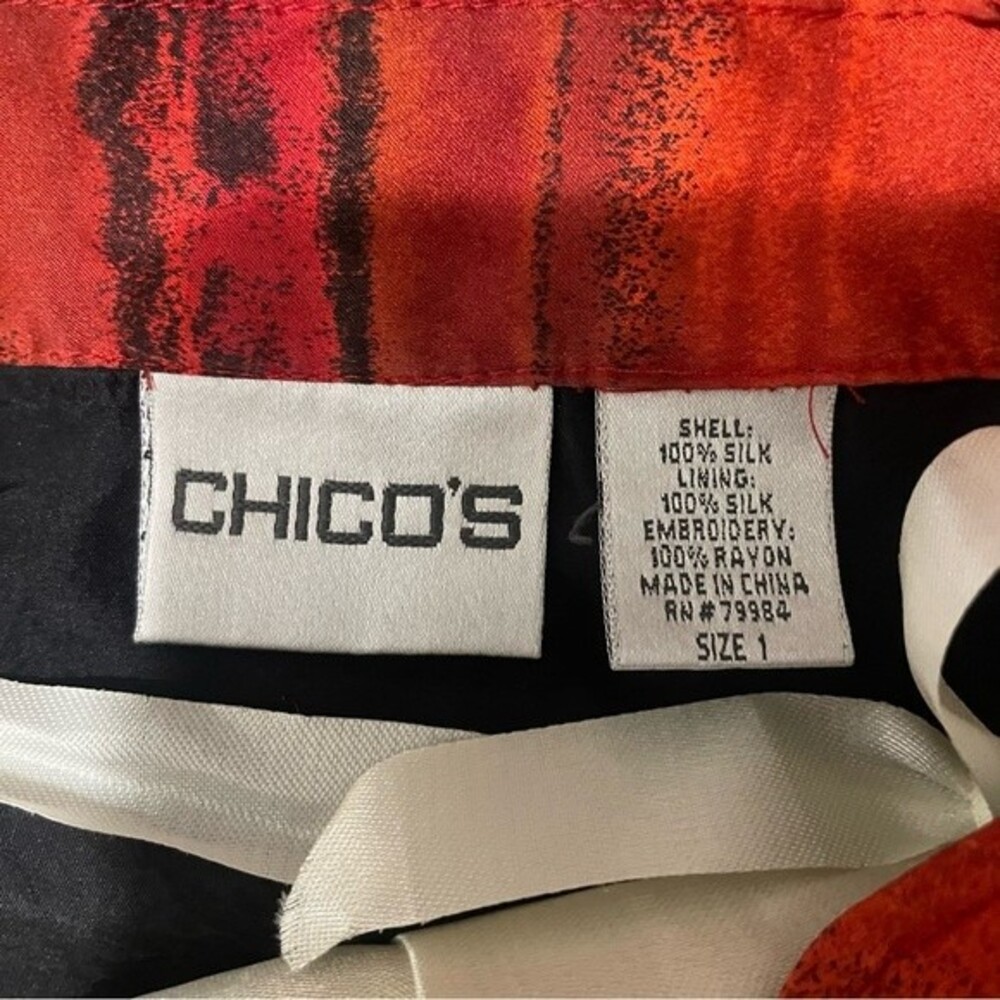 Chico's Silk Boho Patchwork Embroidered Open Fron… - image 7